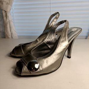 Madeline Stuart Sling-Back Peep-Toe Heels